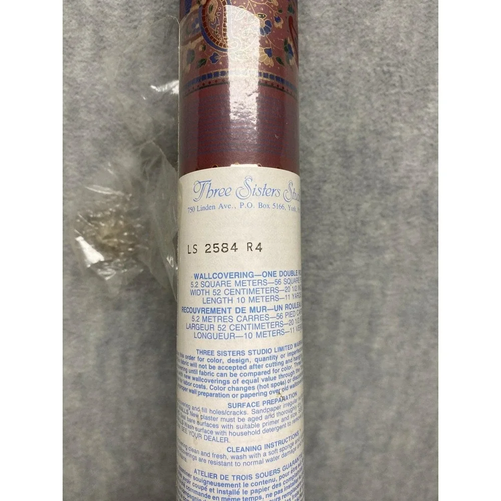 York‎ Vintage 5 Rolls Three Sisters Studio Wallpaper LS 2584 R4 Paisley Floral